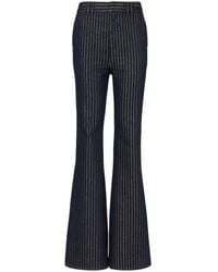 Balmain - Pinstripe High-rise Flared Jeans - Lyst
