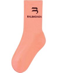 Balenciaga バレンシアガ ロゴ 靴下 - ピンク