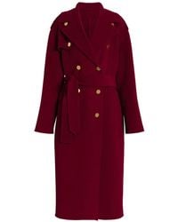 Alberta Ferretti - Abrigo Con Cinturón Y Doble Botonadura - Lyst