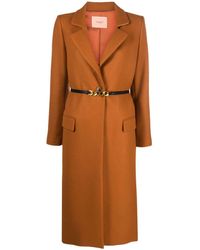 Twin Set - Single-breasted Belted Coat - Lyst