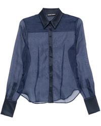David Koma - Camicia Semi Trasparente Con Inserti - Lyst
