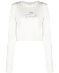 DIESEL - Logo-embroidered Long-sleeve Top - Lyst