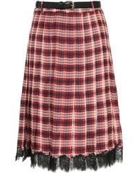 Self-Portrait - Pleated Lace-Trim Skirt - Lyst