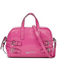 KARL LAGERFELD - Buckle Faux-Leather Bowling Bag - Lyst