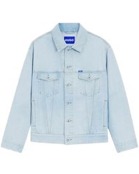 HUGO - Buttoned-Pockets Denim Jacket - Lyst