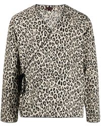 Clot - Leopard-print V-neck Shirt - Lyst