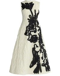 Erdem - Floral-Appliqué Sleeveless Dress - Lyst