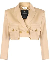 Elisabetta Franchi - Cargo-Pocket Double-Breasted Jacket - Lyst