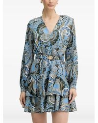 Guess - Gelaagde Mini-Jurk Met Paisley-Print - Lyst