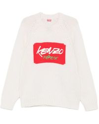 KENZO - Logo-Print Crew-Neck Sweater - Lyst