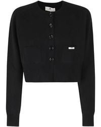 Elisabetta Franchi - Button-Fastening Cropped Cardigan - Lyst