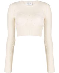 Marine Serre - Crew-neck Knitted Cropped Top - Lyst