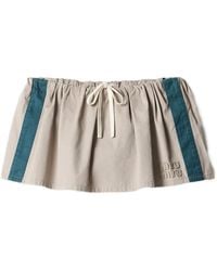 Miu Miu - Washed Twill Miniskirt - Lyst