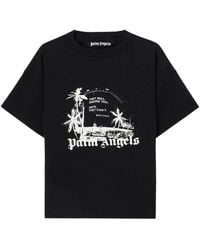 Palm Angels - Graphic Print Ribbed T-Shirt - Lyst