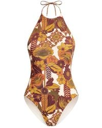 Osklen - Maillot De Bain Fleuri À Dos Nu - Lyst