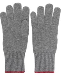 Brunello Cucinelli - Knitted Two-Tone Cashmere Gloves - Lyst