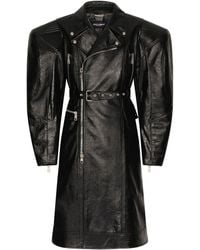 Dolce & Gabbana - Oversized Leather Trench Coat - Lyst