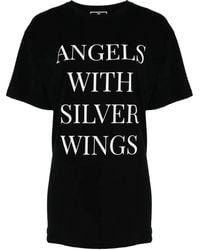 Elisabetta Franchi - T-Shirt Mit Slogan-Print - Lyst