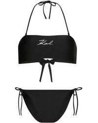 KARL LAGERFELD - Signature Bandeau Bikini Set - Lyst