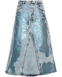 DIESEL - `De-Pago-Mid-S` Midi Denim Skirt - Lyst