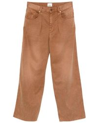 Isabel Marant - Geplooide Katoenen Straight Jeans - Lyst