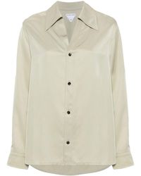 Bottega Veneta - Oversize-collar Twill Shirt - Lyst