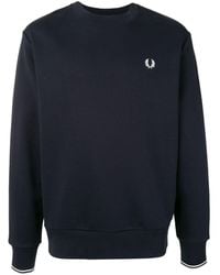 Fred Perry - Embroidered Logo Crew-neck Sweatshirt - Lyst