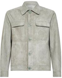 Salvatore Santoro - Button Chest Pocket Leather Jacket - Lyst