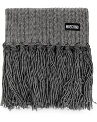 Moschino - Ribbed-Knit Fringed Scarf - Lyst