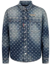 DSquared² - Camicia Denim Con Monogramma - Lyst