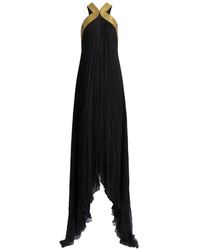 Alberta Ferretti - Pleated Open-Back Maxi Dress - Lyst