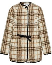 Isabel Marant - Abrigo A Cuadros Con Lazo - Lyst