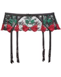 Fleur du Mal - Vampire Rose Embroidered Garter Belt - Lyst