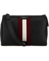 Bally - Leren Toilettas Met Gestreept Detail - Lyst
