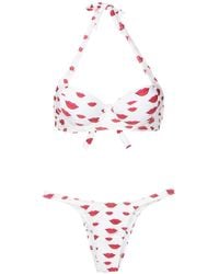 Amir Slama - All-Over Lip-Print Bikini Set - Lyst