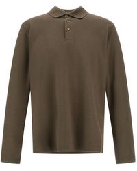Herno - Double Piqué Long-Sleeve Polo Shirt - Lyst