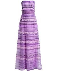 Elie Saab - Bead-Embroidered Strapless Maxi Dress - Lyst
