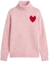 Chinti & Parker - Heart-Motif Roll-Neck Sweater - Lyst
