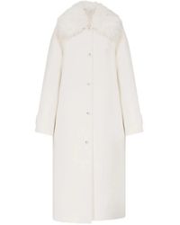 Loulou de Saison - Yrsa Detachable Faux-Fur Collar Coat - Lyst