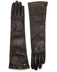 Max Mara - Afidee Logo-Plaque Leather Gloves - Lyst