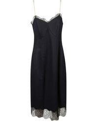 Carven - Lace-Trim Midi Dress - Lyst