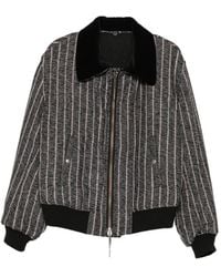 Yohji Yamamoto - Three Blend Stripe-Pattern Flight Jacket - Lyst