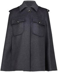 DR. HOPE - Button-Up Wool Cape - Lyst