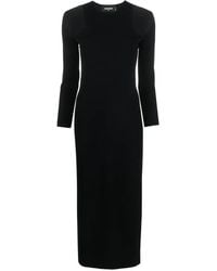 DSquared² - Cut-Out Ribbed-Knit Midi Dress - Lyst