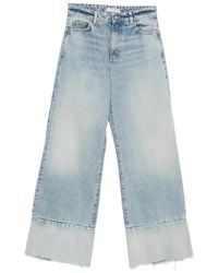ICON DENIM - Wide-Leg Raw-Cut Jeans - Lyst