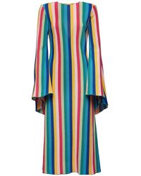 La DoubleJ - Vertical-Stripe Midi Dress - Lyst