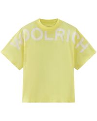Woolrich - Katoenen T-shirt Met Logoprint - Lyst