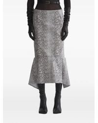 Mugler - Python-Embossed Leather Slit Mermaid Skirt - Lyst