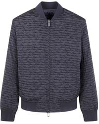 Emporio Armani - Script-print Bomber Jacket - Lyst