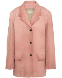 Prada - Suede Single-Breasted Jacket - Lyst
